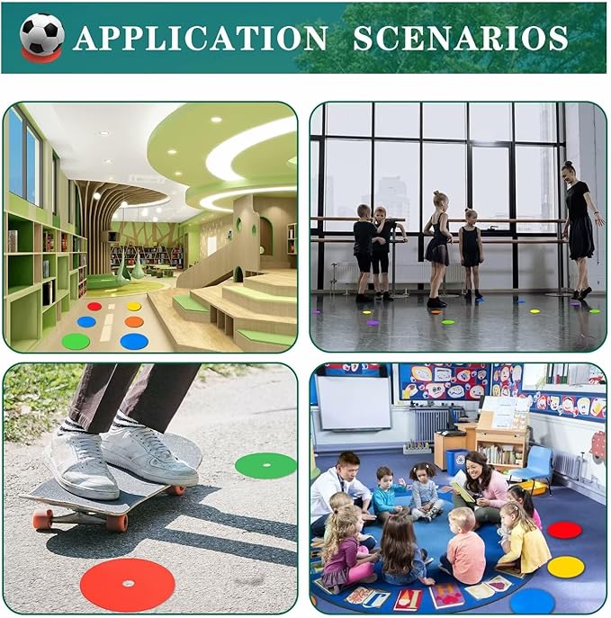 Spot Markers 4.72 Inch 9 Inch Non Slip Rubber Floor Markers Flat Field Cones Poly Dots for Soccer Basketball Sports Speed Agility Training and Drills