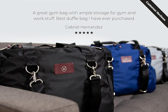Live Well 360 Gym Duffel Bag for Men or Women – Bag with Shoe, Laptop & Wet Compartment - Perfect Sports or Workout Shoulder Bag with Multiple Compartments – CrossFit, Yoga, Boxing - THE LUXX