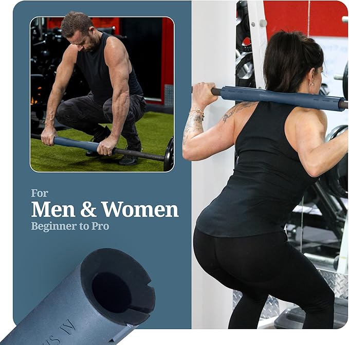 Barbell Pad – Non-Slip Rubber Adapter for Squats, Hip Thrusts, Deadlifts & Lunges | Barbell Pad for Neck & Shoulder Protection | Fits Standard Bars | Strap-Free, Durable, Gym-Grade Fit