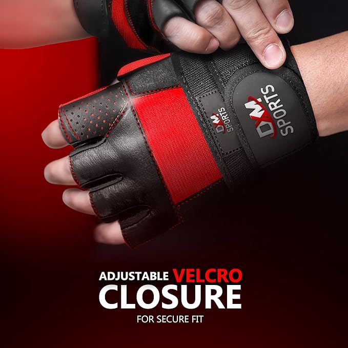 DXM SPORTS Weight Lifting Gym Workout Gloves with Wrist Wrap Support for Men & Women, Full Palm Protection Exercise Gloves for Weightlifting, Training, Fitness, Hanging, Pull ups