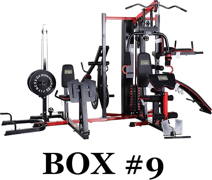 Fitvids Multifunctional Home Gym System Workout Station with Leg Extension and Preacher Curl, 122.5LB Weight Stack, Multiple Options, Multiple Packages