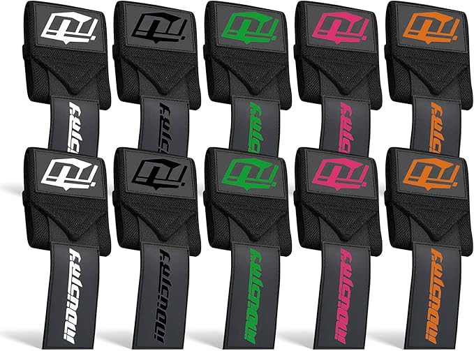 Industry Wrist Wraps - No Thumb Loop Lifting Straps - Wrist Straps For Men & Women. Gym, Crossfit, Power Lifting, Body Building, Weightlifting, Deadlift