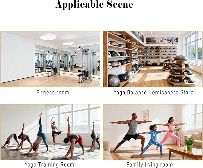 Exercise Ball Holder Wall Mount, Yoga Ball Holder Rack for Half Balance Trainer, Space-Saving Ball Storage Bracket for Home Gym