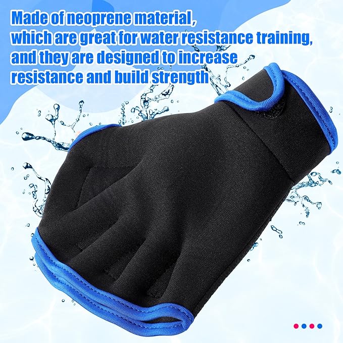 Sumind 2 Pairs Swimming Gloves Aquatic Training Gloves Neoprene Mittens Webbed Fitness Water Aerobics Resistance Training for Women Men Swimming Diving(Medium,Black, Dark Gray)