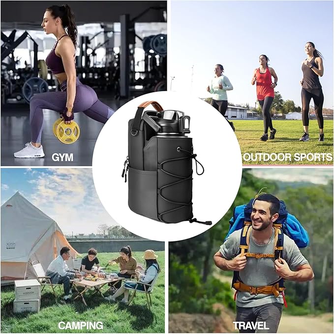 Magnetic Gym Bag for Men and Women with 64OZ Water Bottle Holder & 4 Powerful Magnets, Small Crossbody Duffel Pouch for Sports Work Travel Fitness Gym Bags
