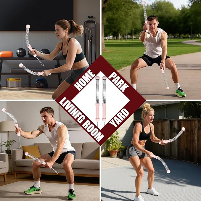 Weighted Ropeless Battle Ropes, Heavy Duty Portable Cordless Battle Ropes for Home Gym with Poster, Workout Exercise Rope for Strength Building, HIIT and Low-Impact Aerobic Training for Men & Women