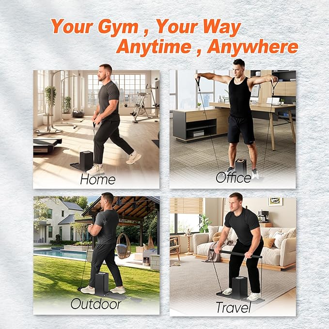 SR3 PRO Portable Smart Home Gym | All-in-One 5-180LBS Resistance Adjustable Trainer for Full Body Strength Training | Foldable Fitness Equipment for Home,Outdoor & Travel Use