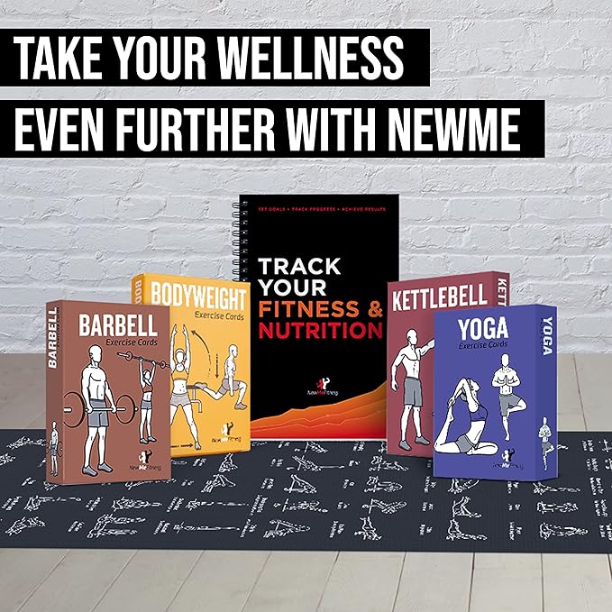 NewMe Fitness Journal for Women & Men, Food & Workout Journal, Planner Log Book to Track Weight Loss, Muscle Gain, Home Gym Exercise, Bodybuilding Progress, Daily Nutrition & Personal Health Tracker