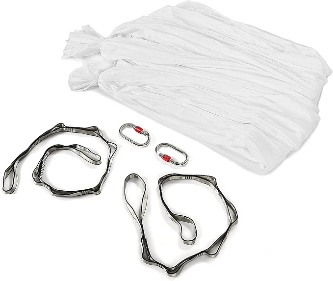 HECASA Aerial Silks Yoga Swing Set, Aerial Yoga Hammock w/Daisy Chain for Home, Inversion Exercises, Strength Training and Starter Kit