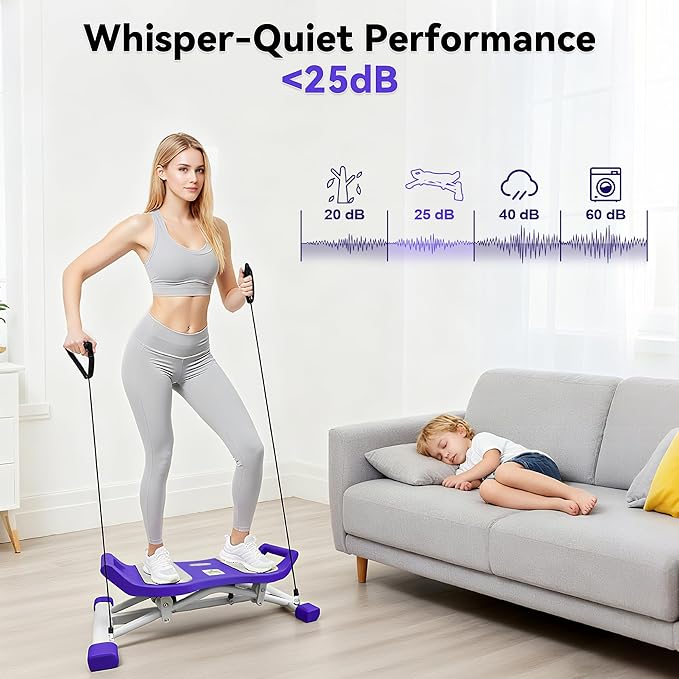 EPHESPORT Rocking Balance Board with Resistance Bands – Ski-Inspired Stepper for Core & Stability Training, LCD Monitor, 300 lbs Capacity, Wobble Fitness Trainer for Home Gym