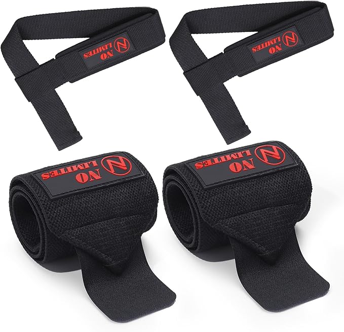 Wrist Wraps for Weightlifting & Lifting Straps Set for Strength Training, Deadlifting, Powerlifting Gym Straps, Durable Wrist Support for Men & Women