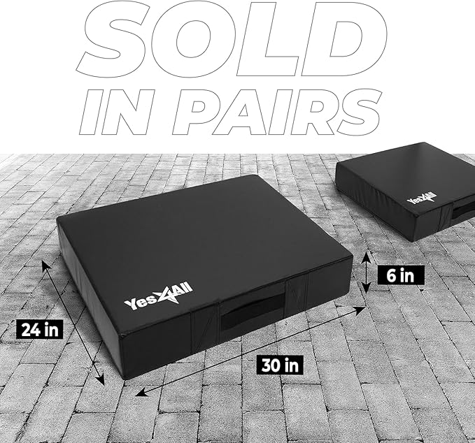 Yes4All Silencer Drop Pads/Weightlifting Drop Pads with PVC Cover & Easy Carry Handles – Sold in PairsVariation Theme