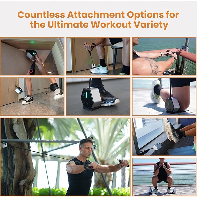 GO-Tone Portable Cable Gym, 7-66LB Adjustable Resistance Band, App & Bluetooth Connection, Multifunctional Fitness Equipment, Suitable for Home & Travel