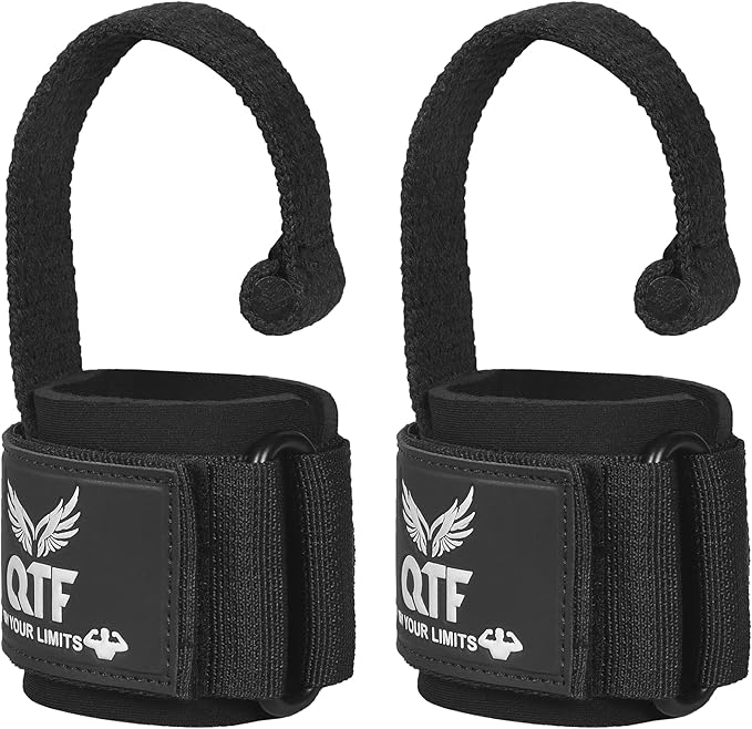 QTF Leather Lifting Wraps, Wrist Straps for Weightlifting, Wrist Support for Working Out, Bodybuilding, MMA, Powerlifting, Strength Training, Men & Women