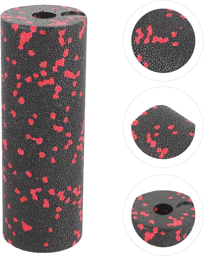 ABOOFAN Compact Fitness Foam Roller Massage Stick, Hollow Portable Back Muscle Massager for Exercise Relaxation and Travel, Red Foam Exercise Roller for Muscle