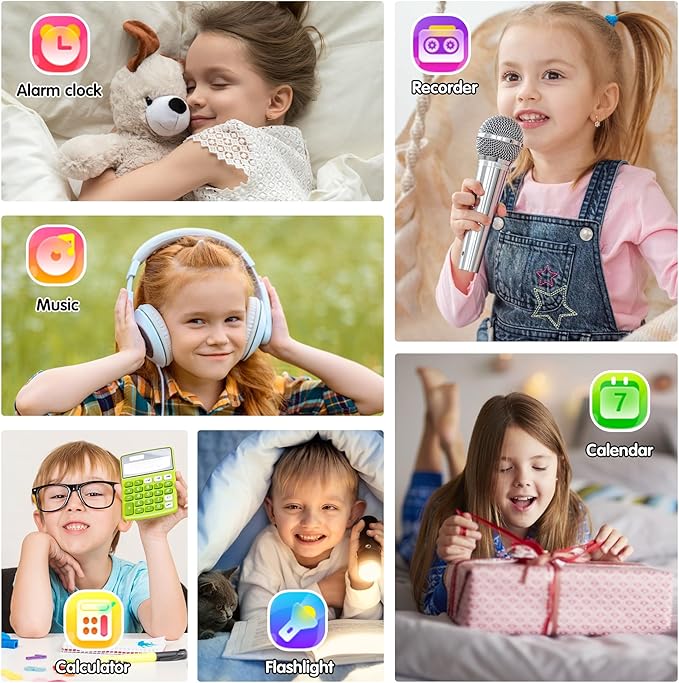 Kids Smart Game Watch with 24 Games HD Touch Screen Video Camera Music Player Pedometer Flashlight Alarm Clock 12/24 hr, Gifts for 5-12 Year Olds Boys Orange