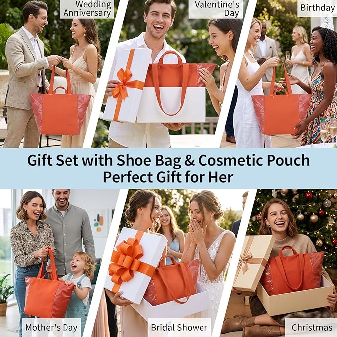 Tote Bag for Women, Lightweight Versatile Gym Travel Bags with Yoga Mat Strap, Wet Pocket, Shoe Bag & Cosmetic Pouch, Everyday Tote for Workout Fitness Pilates Swimming Work Stylish Handbag