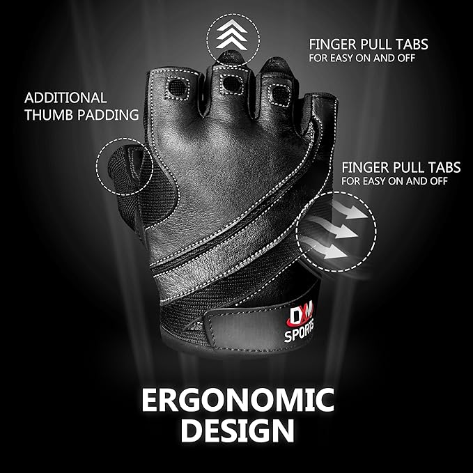 DXM SPORTS Workout Gloves for Men, Gym Weight Lifting Gloves with Wrist Support - Breathable, Anti-Slip Gloves for Exercise, Fitness, Cycling, Training, Outdoor Sports