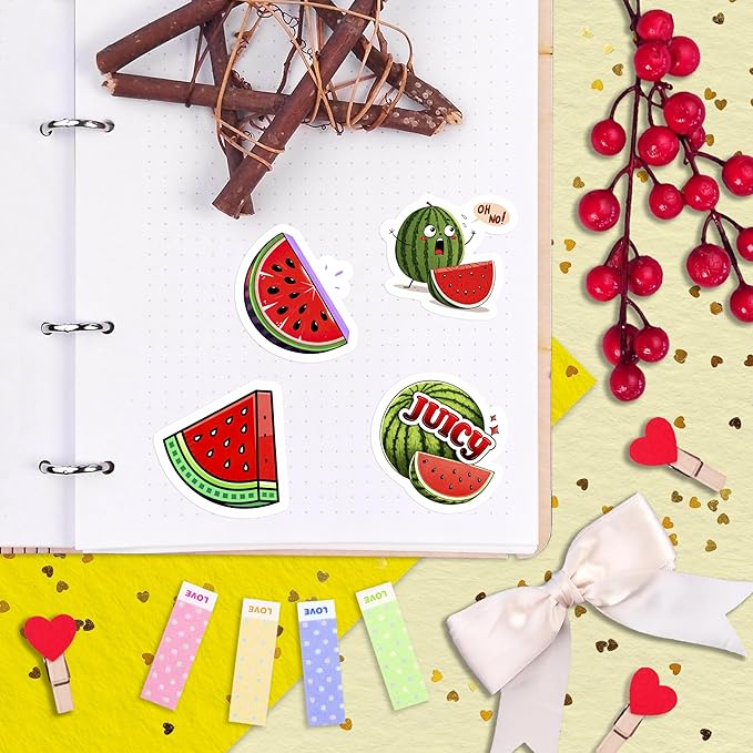 100Pcs Watermelon Stickers and Decals for Water Bottle, One in a Melon Stickers - Watermelon Party Supplies and Decoration - Melon Gifts - Gift for Women & Men