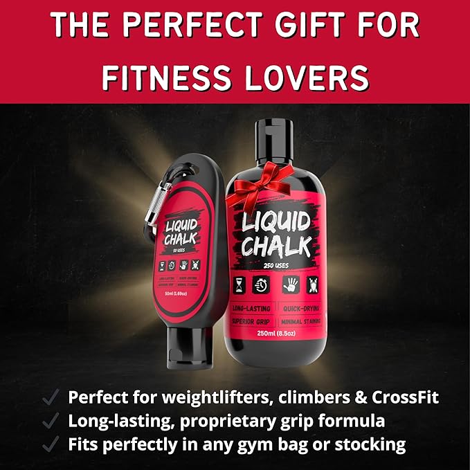 PowerGrip Liquid Chalk Kit Gym Chalk for Weight Lifting, Rock Climbing, Pole Grip, Bouldering, Powerlifting, Ball, Gymnastics, Sports, and Workout- Cheer (250ml + 50ml Kit)