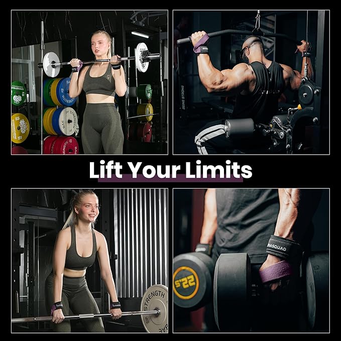 ALPHASQUAD Lifting Straps for Weightlifting – Heavy Duty Wrist Straps for Weightlifting with 7mm Thick Padded Cotton Wraps, 22.5" Long, 1.5" Wide – Deadlifts, Strength Training, Powerlifting, Men & Women