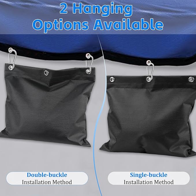 10-Pack Photography Small Sandbags Weight Bag with Carabiner(Max Capacity 15 LBS), 1680D Heavy Duty Oxford Cloth Sand Bag for Photo Studio Light Stand, Video Tripod, C Stands, Pool Cover(No Sand)