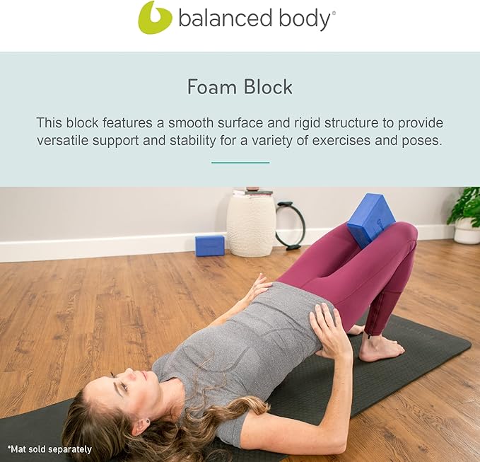 Balanced Body Foam Block, Pilates Reformer Accessory, Workout Block, Pilates Exercise for Home Gym or Studio Use