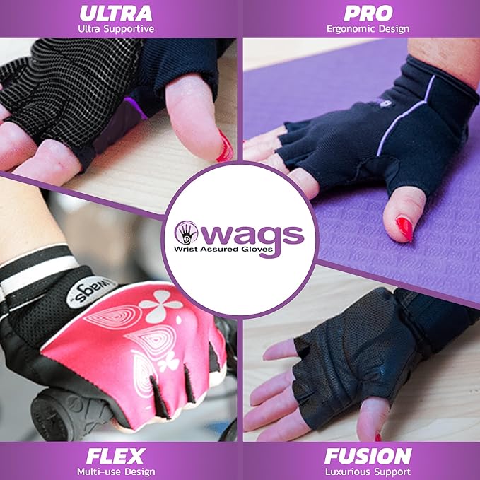Wrist Assured Gloves - Slim Gel Pad & Absorbent Inner Liner, Workout Gloves for Women & Men, Yoga & Pilates