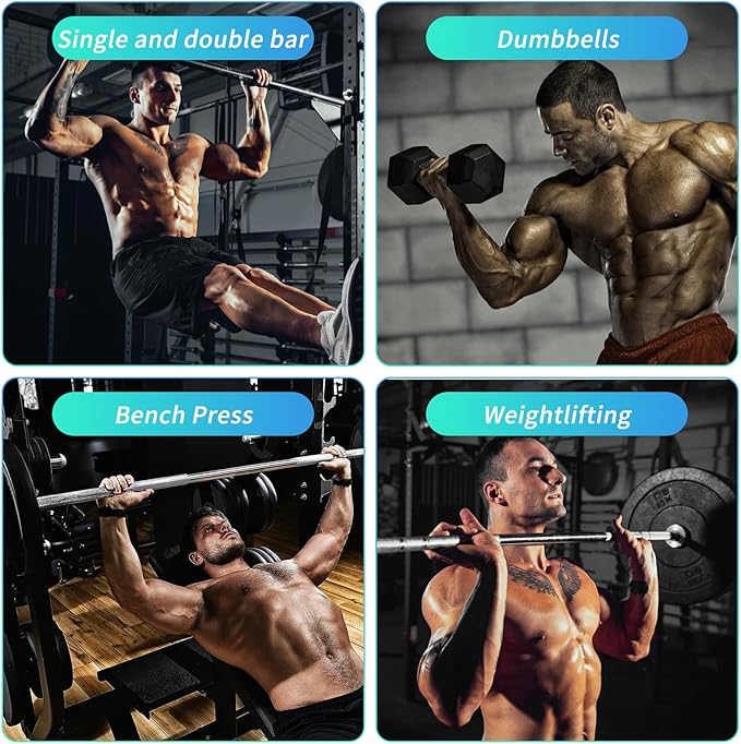 Anti-Slip Workout Grips, Ergonomics Rubber Gym Grips, Weight Lifting Grips for Hand Protection, Workout Gym Gloves for Men and Women Deadlift, Fitness Training, Weightlifting and Exercise