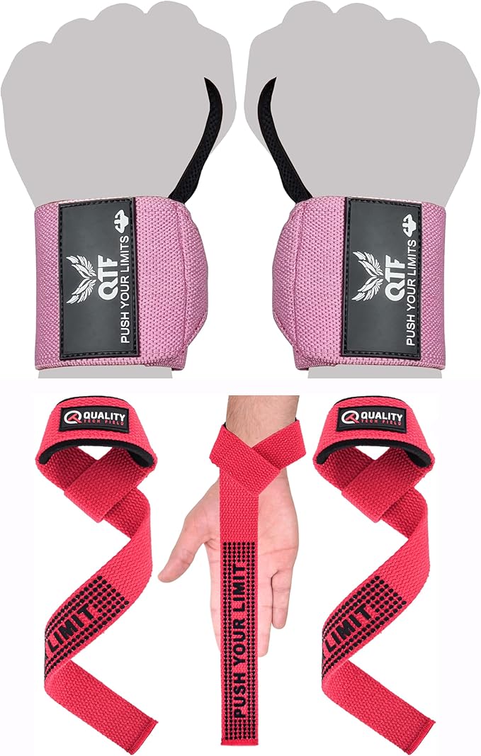 Genuine Leather Lifting Straps, Wrist Assistance for Heavy Pulls, Weightlifting Bodybuilding, Gym, Fitness Accessories, Strength Training, Powerlifting, & Deadlifts