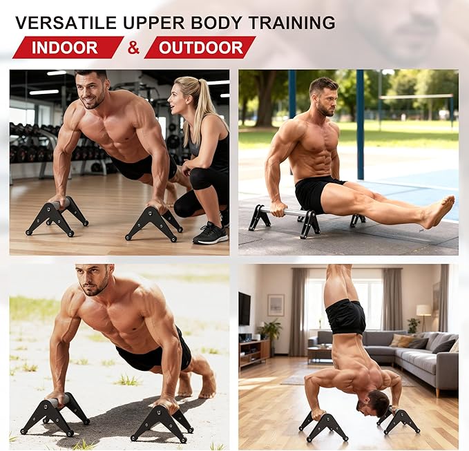 Push Up Bar - Heavy-Duty Stainless Steel Pushup Stands with Non-Slip Base, 500LB Capacity, Portable Home Gym Equipment for Strength Training & Floor Workouts