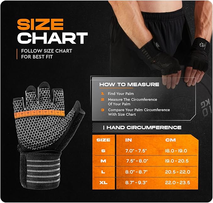 Special Essentials Weight Lifting Gloves for Men & Women – Fingerless Workout Gloves with Non-Slip Grip & Palm Padding for Gym, Training, Cycling & Fitness