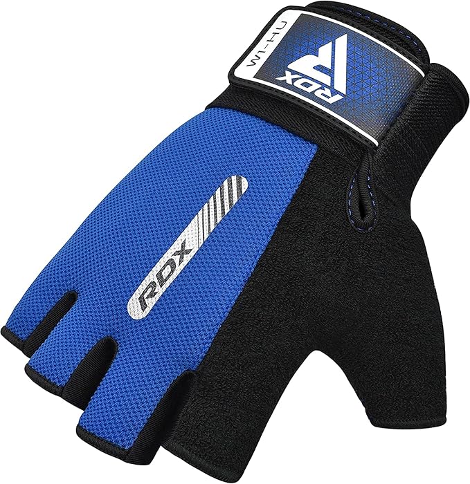 RDX Weight Lifting Gloves Gym Fitness Workout, Anti Slip Padded Full Palm Protection, Ultra Ventilated, Bodybuilding Strength Training HIIT WOD Exercise, Half Finger Men Women Cycling Rowing Climbing