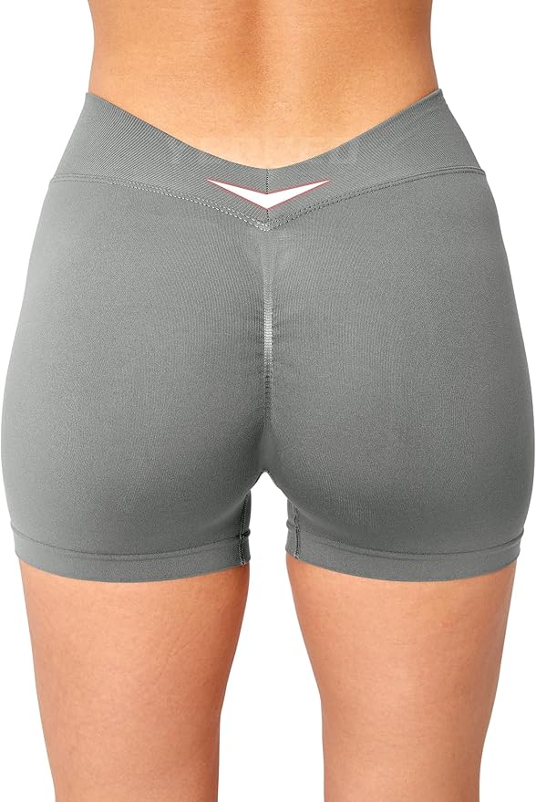YEOREO Workout Scrunch Shorts Women V Back Gym Butt Lifting Liz High Waisted Seamless Shorts