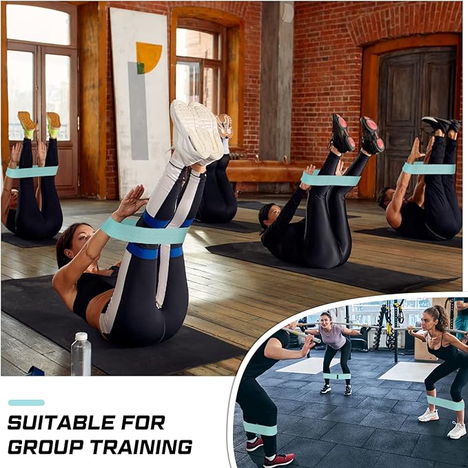 24 Pcs Fabric Resistance Bands for Working Out Strength Exercise Bands for Women Men Resistance Loop for Legs and Butt, Yoga, Pilates, Rehab, Fitness and Home