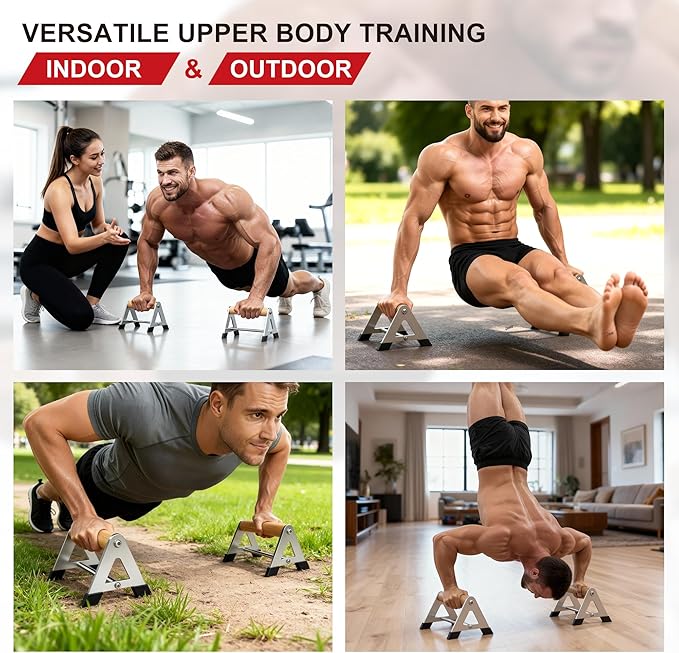 Push Up Bar - Heavy-Duty Stainless Steel Pushup Stands with Non-Slip Base, 500LB Capacity, Portable Home Gym Equipment for Strength Training & Floor Workouts