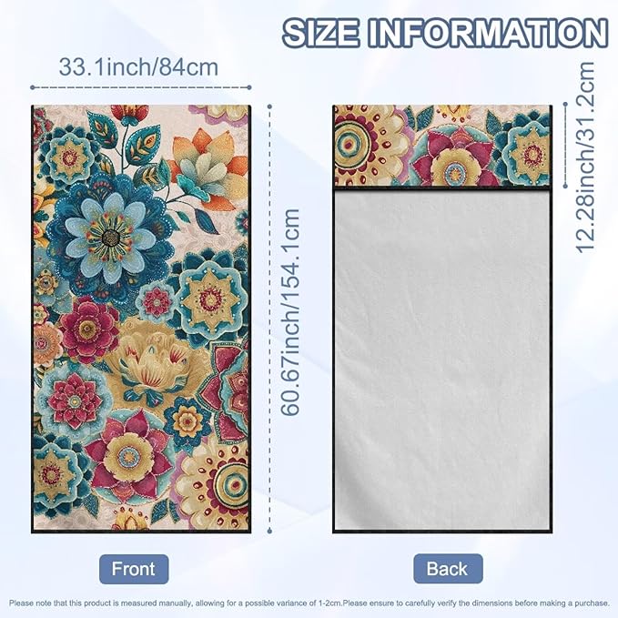 Bulopur Boho Mandala Beach Towel Soft Sand Free Sweatproof Car Seat Cover Towel for Yoga Mat Non-Slip Breathable Washable Sweat Towels Fits for SUV Sedan Truck