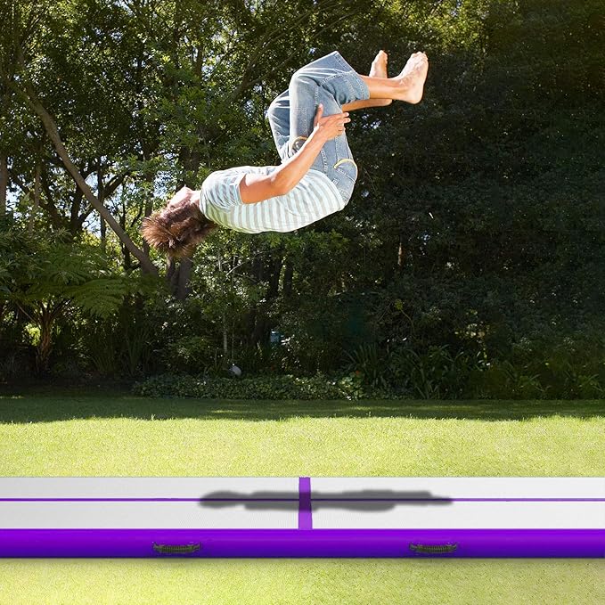 10ft/13ft/16ft/20ft Air Mat Tumble Track Inflatable Gymnastics Tumbling Track Mat with Electric Air Pump for Cheerleading/Practice/Beach/Park/Home use