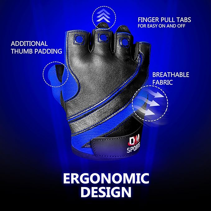 DXM SPORTS Workout Gloves for Men, Gym Weight Lifting Gloves with Wrist Support - Breathable, Anti-Slip Gloves for Exercise, Fitness, Cycling, Training, Outdoor Sports