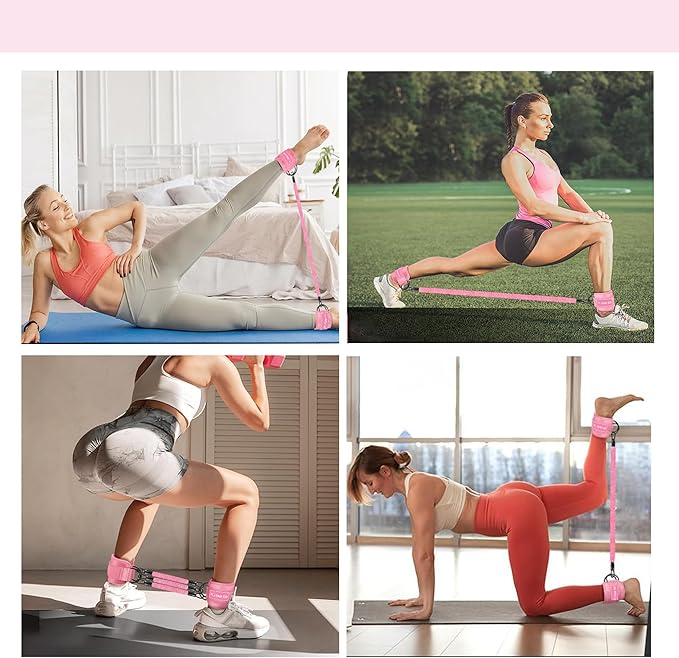 Hip Thrust Belt for Weights and Ankle Resistance Bands With Cuffs for Working Out,Hip Thrust Belt for Dumbbells Heavy, Kettlebells, Plates,Hip,Leg and Booty Builder, Glute Bridge Band