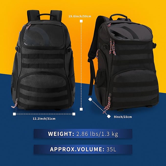 TRAILKICKER Basketball Bag Backpack with Ball Holder Multi-Sport Backpack for Soccer Volleyball Football Baseball Helmet