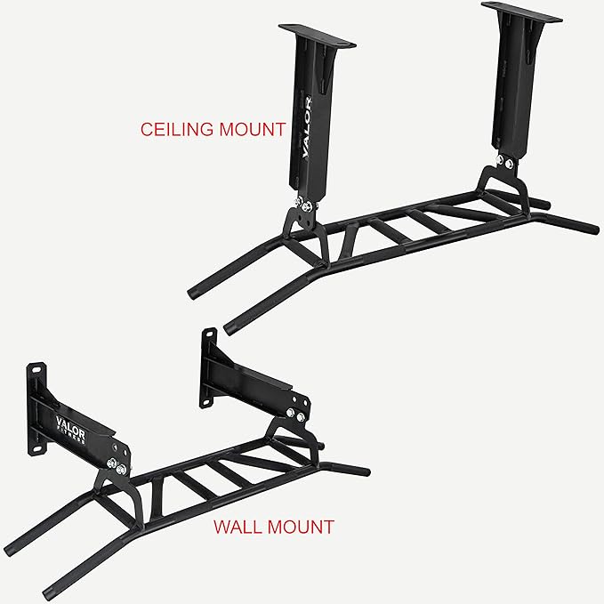 Valor Fitness Multi Grip Pull Up Bar - Wall or Ceiling Mount Chin Up Bar -Upper Body Muscle Building Station - Home Gym Workout Equipment