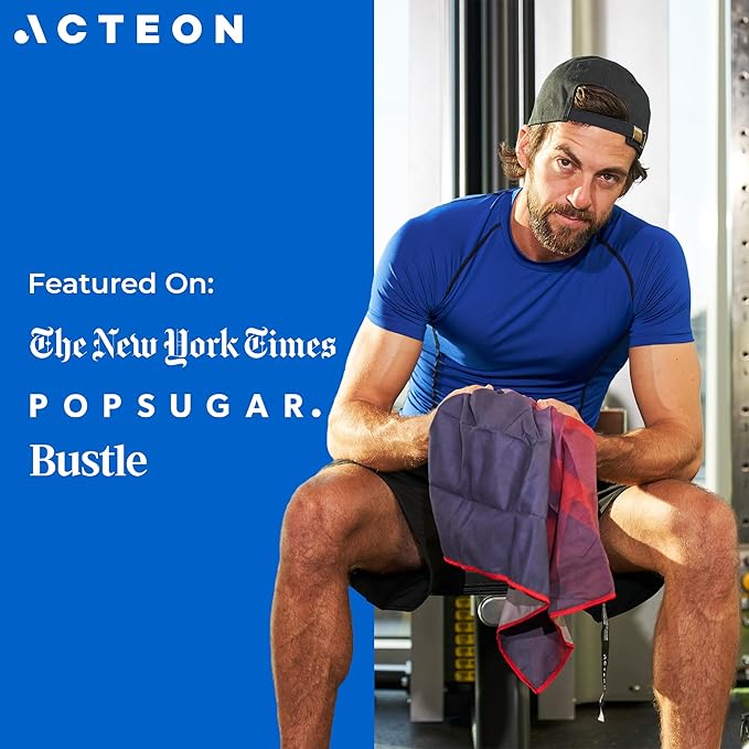 Acteon Microfiber Gym Towels 4 Pack, Quick Dry Odor Free Workout Towels for Men and Women, Super Absorbent Sports Sweat Towel for Gym, Yoga, Running, Travel, 16 x 30.5 Inch