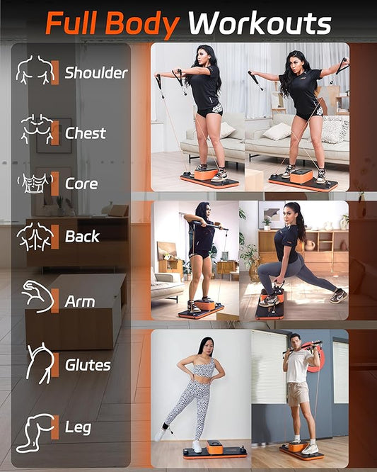 Smart Portable Home Gym Strength Training Workout Cable Machine, All in one Gym,Functional Full Body Fitness Equipment, 220LBS Resistance,Compact for Travel,Small Space & Home Exercise