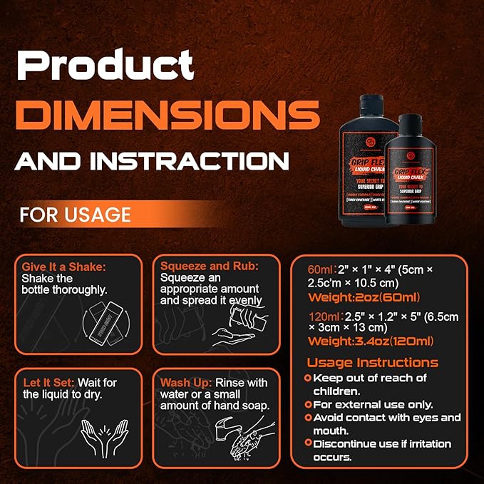 Liquid Chalk | Mess-Free Gym Chalk for Weight Lifting, Rock Climbing, Gymnastics | Fast-Drying & Long Lasting