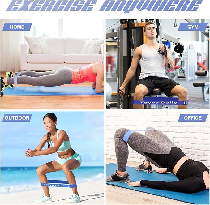 50 Pcs Resistance Loop Exercise Bands for Booty Workout Stretch Exercise Bands 5 Level Each Set with Storage Bag Non Slip for Legs Squat Resistance Loop Women Men Fitness