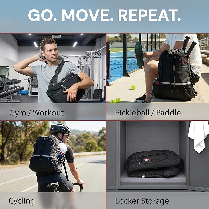 GOGUS Hybrid Gym Backpack for Men & Women - 18L Sports Backpack with Dual Water Bottle Pockets, Mesh Compartment for Gym, Travel - Water Resistant & Reflective Trim Workout Bag