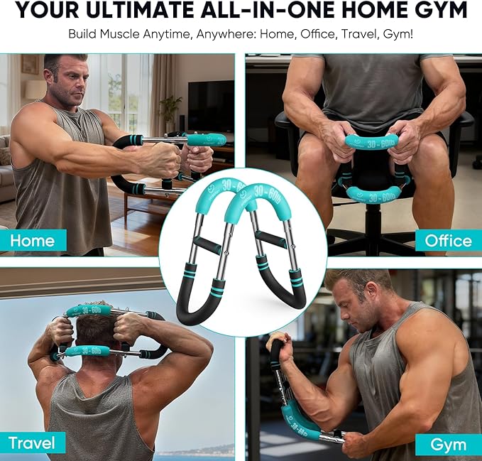 FitBeast Twister Arm Trainer, 4 Progressive Resistance Levels (30-120 lbs), 4-Spring Adjustable Arm & Chest Workout Equipment, Upper Body Strength Training Equipment for Home Gym