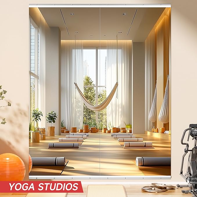 95"x40" 2 Pack Extra Large Home Gym Mirror Set, Full Body Wall Mounted Fitness Mirrors, 4MM Professional Grade Tempered Glass with Complete Installation Kit