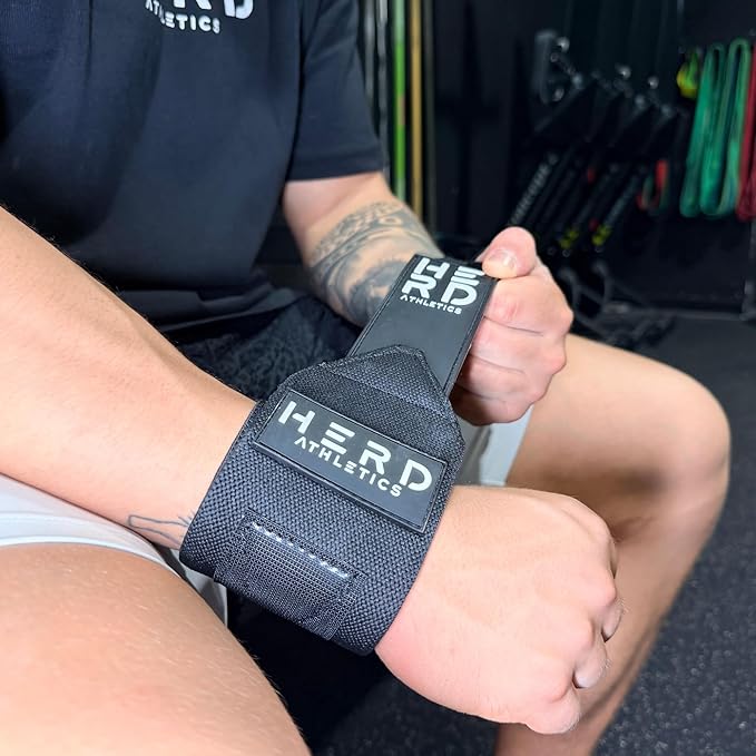 Weightlifting Wrist Wraps β 12" & 18" Adjustable Support with Thumb Loop β Medium Stiffness for Powerlifting, Olympic Lifting, Functional Fitness, Bodybuilding